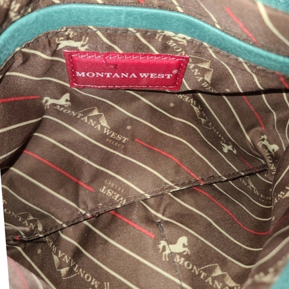 Montana West Blue and Brown Crossbody Bag with Southwestern Design - Picture 4 of 5